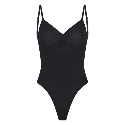SEAMLESS SCULPT LOW BACK THONG BODYSUIT | ONYX