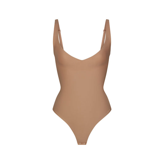 SKIMS BODY CORE SCULPT PLUNGE THONG BODYSUIT | SIENNA