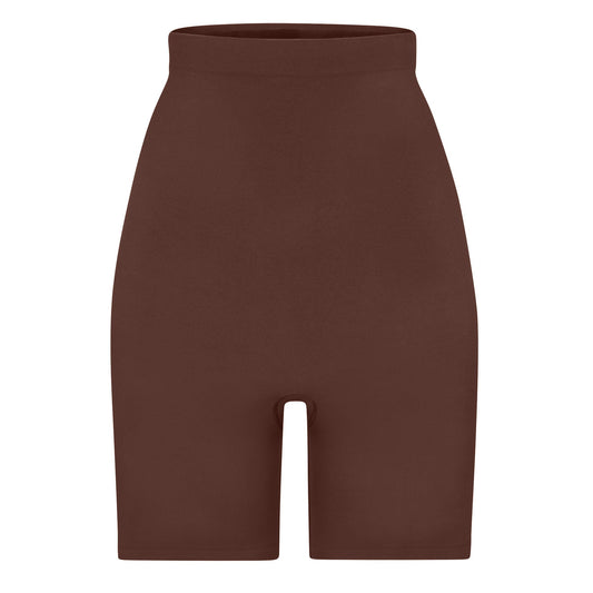SEAMLESS SCULPT HIGH-WAISTED ABOVE THE KNEE SHORT | COCOA