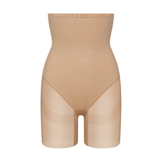 POWER MESH SHAPEWEAR CORE SCULPT HIGH-WAISTED MID THIGH SHORT | CLAY