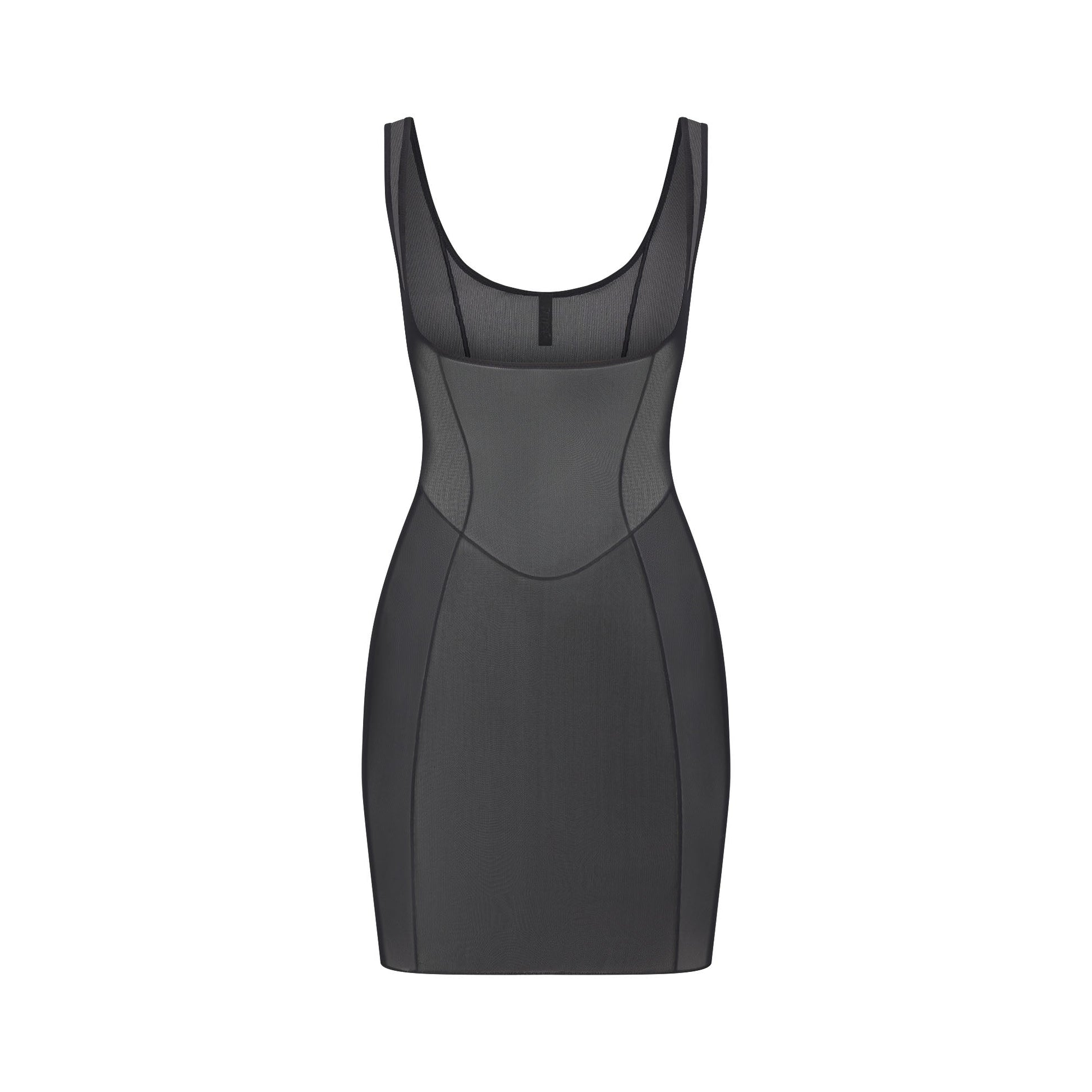 POWER MESH SHAPEWEAR OPEN BUST SLIP DRESS | ONYX