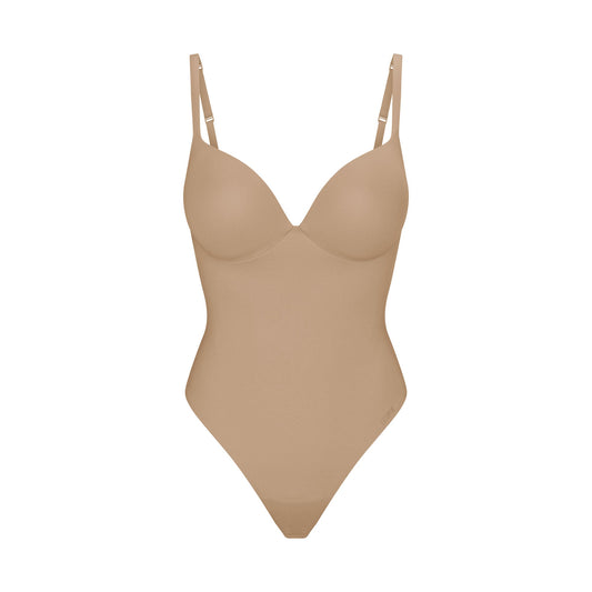 SKIMS ULTIMATE BODY PUSH-UP THONG BODYSUIT | CLAY