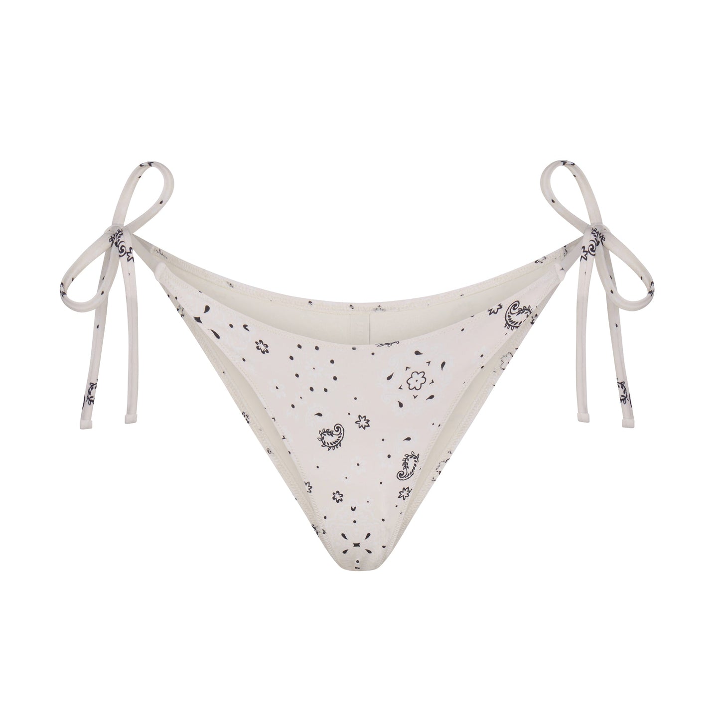 SIGNATURE SWIM DIPPED TIE BIKINI BOTTOM | ECRU BANDANA PRINT