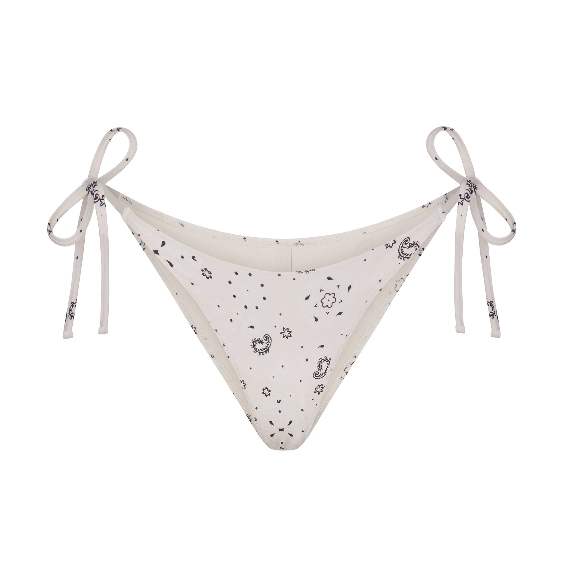 SIGNATURE SWIM DIPPED TIE BIKINI BOTTOM | ECRU BANDANA PRINT