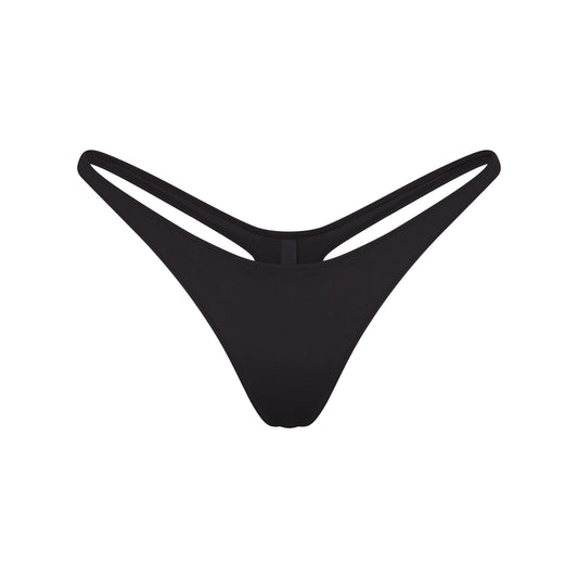 SIGNATURE SWIM THONG BIKINI BOTTOM | ONYX