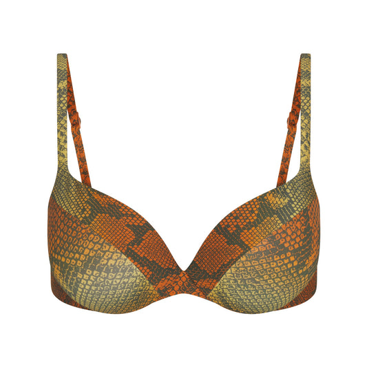 SIGNATURE SWIM ULTIMATE PUSH-UP TIE BACK BIKINI TOP | FOREST OMBRE SNAKE