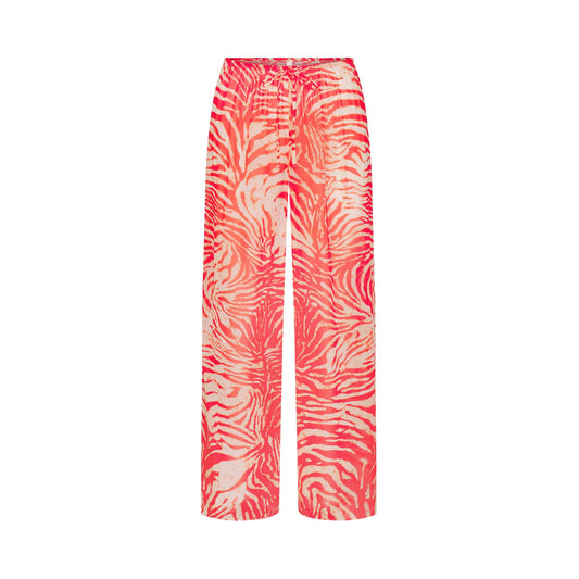 SWIM COVER-UPS SHEER PANT | CARMINE ZEBRA PRINT