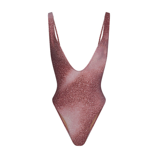 SIGNATURE SWIM PLUNGE ONE PIECE | HENNA FK OMBRE PRINT