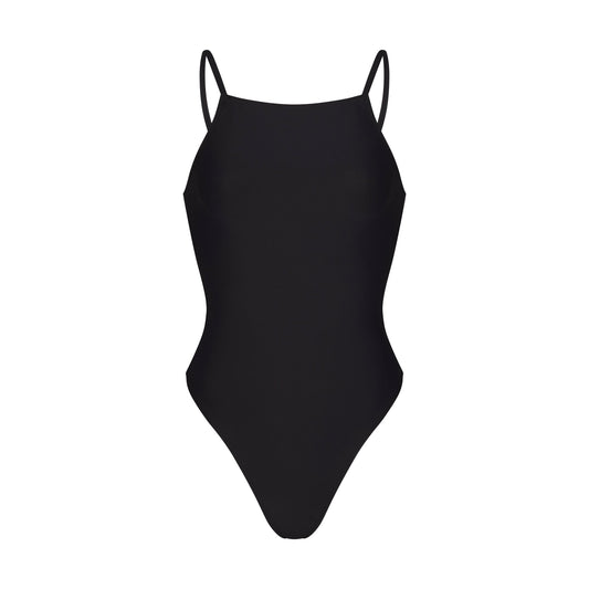 ICONIC SWIM HIGH NECK ONE PIECE | OBSIDIAN
