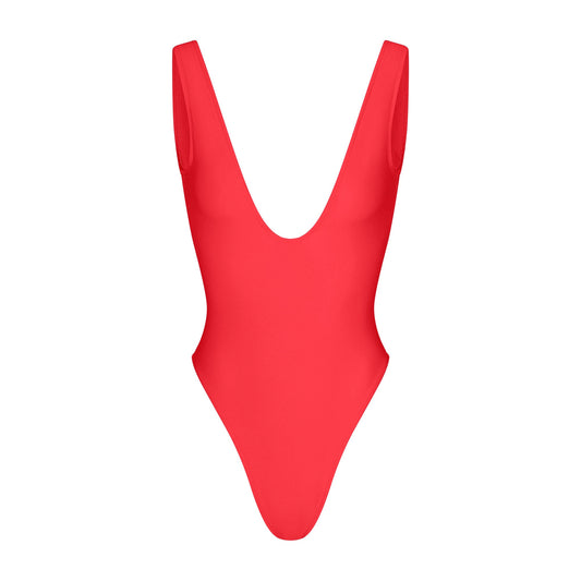 ICONIC SWIM PLUNGE ONE PIECE | CARMINE