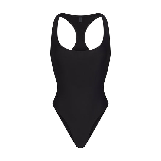 ICONIC SWIM RACERBACK ONE PIECE | OBSIDIAN
