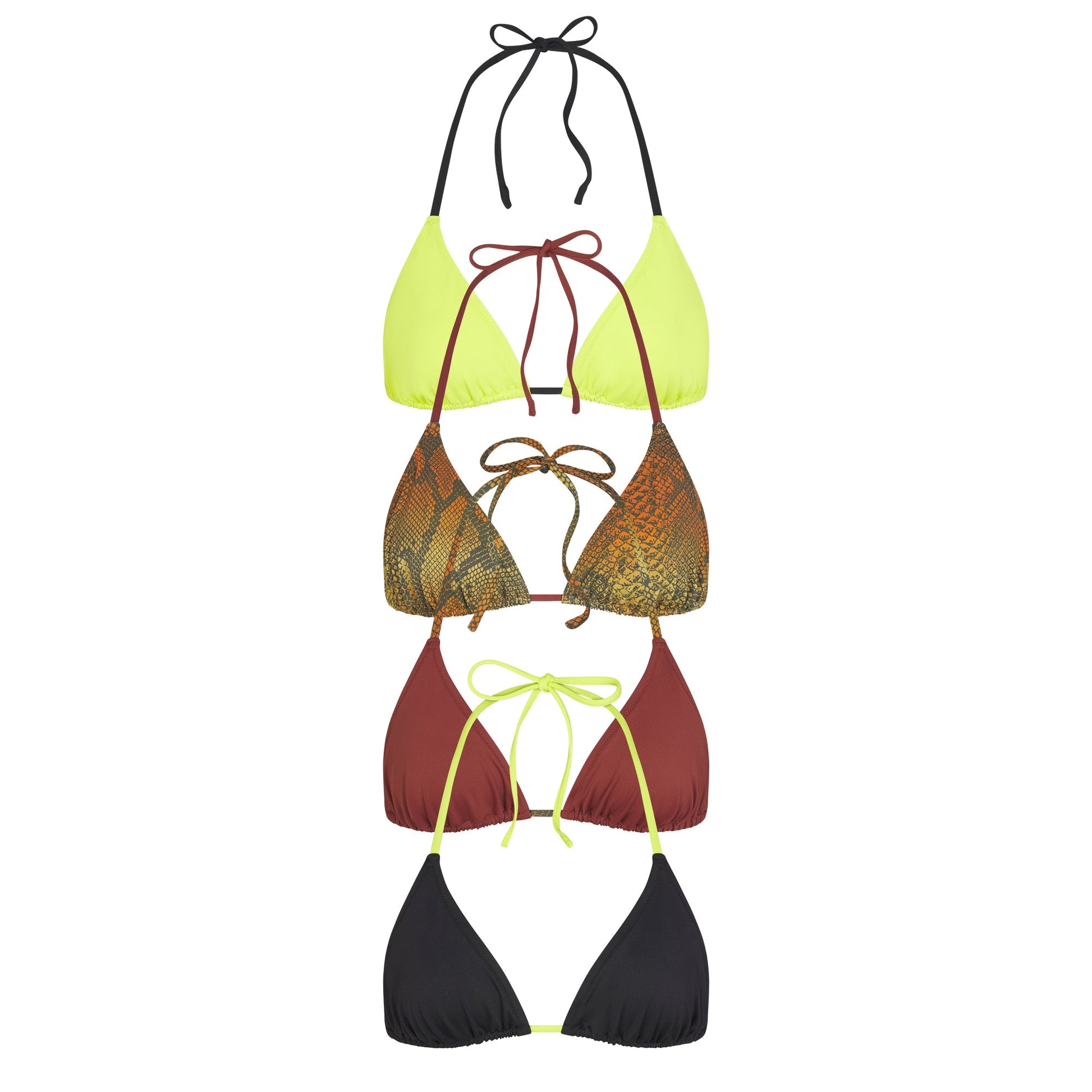 SIGNATURE SWIM TRIANGLE BIKINI TOP 4-PACK | OMBRE SNAKE MULTI