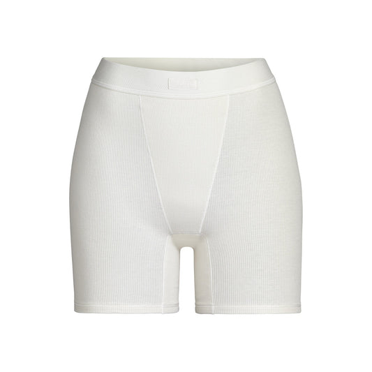 COTTON RIB BOXER | BONE