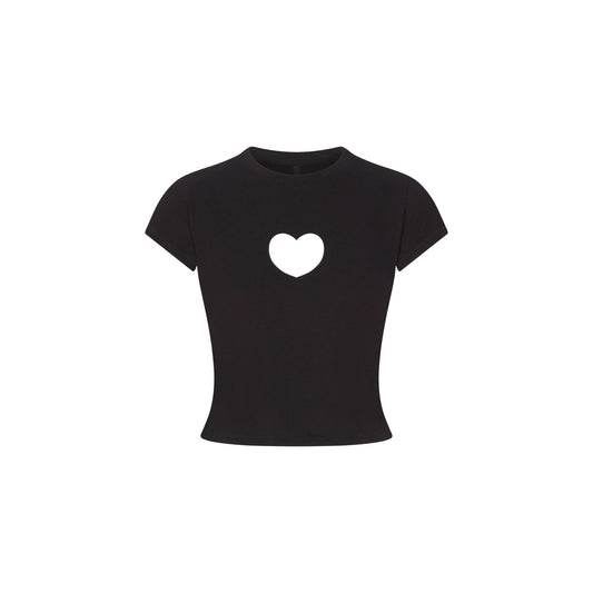 WORN IN JERSEY HEART BABY TEE | WASHED ONYX
