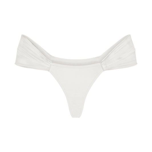 ULTRA FINE MESH DRAPED THONG | IVORY