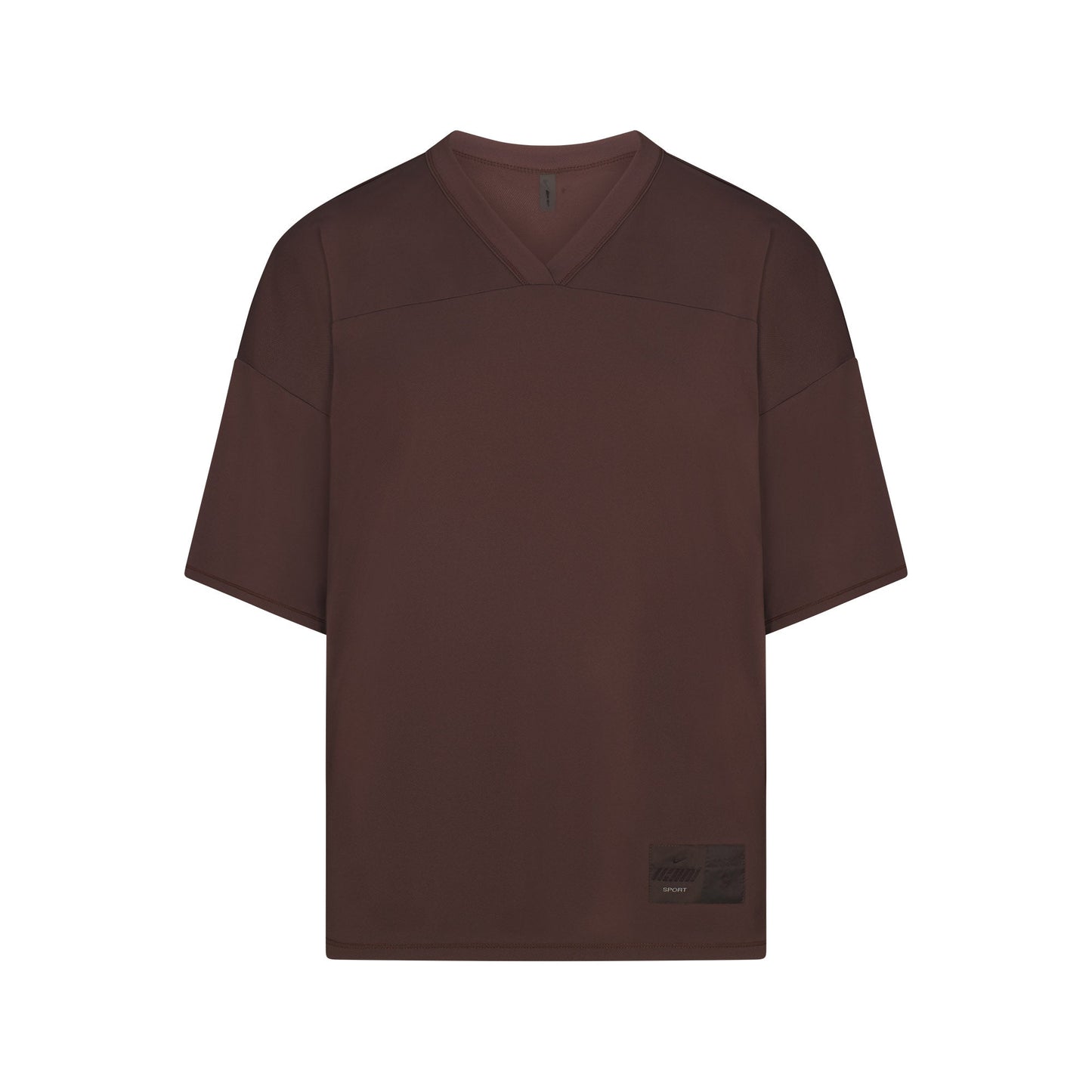 NikeSKIMS AIRY V-NECK OVERSIZED TOP | DARK SEPIA