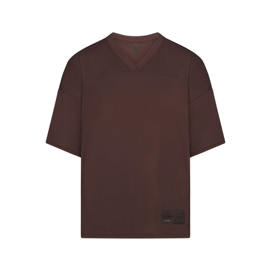 NikeSKIMS AIRY V-NECK OVERSIZED TOP | DARK SEPIA